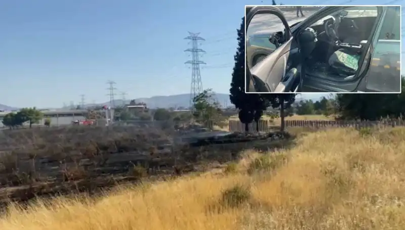 İzmir'de Otluk Alanda Başlayan Yangın, AVM Otoparkını Tehdit Etti
